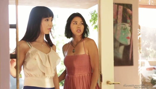 Awesome hottie from Japan Marica Hase is pleasing pussy of sensual GF porn pics