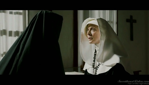 Sinful nun Nina Hartley is licking tasty pussy of one sweet looking babe porn pics