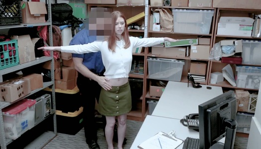 Shoplifting gal Pepper Hart gets her wet pussy and deep throat banged in the back room porn pics