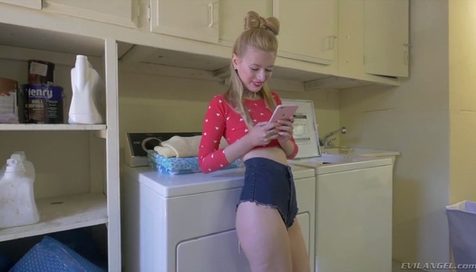 Filthy blond chick Kennedy Kressler is impaled on a hard long dick porn pics