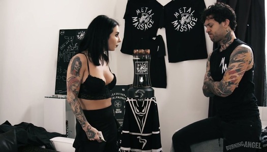 Ample breasted hooker Romi Rain is fucked by hot blooded tattooed jerk porn pics