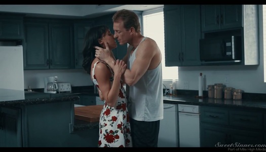 Attractive housewife Lexi Foxy gets her pussy fucked in the kitchen porn pics