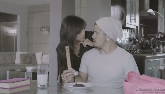 Mouth watering babe Ember Snow gives her head before a crazy sex porn pics