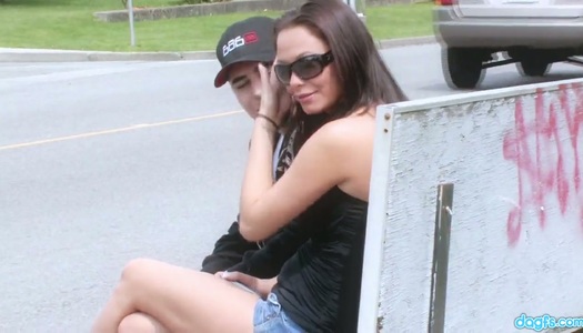 Dude picks up and fucks filthy young brunette Melazia porn pics