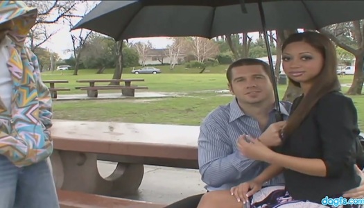 Spoiled brunette Angel Cummings is fucked by stranger in front of her cuckold BF porn pics