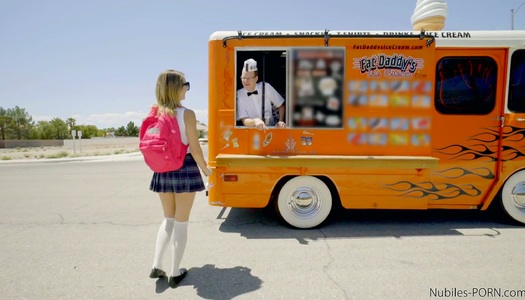 Poor student Carmen Callaway is fucked by horny ice cream seller porn pics