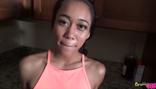 Horny stepbrother fucks addicted to sex ebony stepsister Aria Skye porn pics