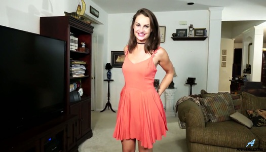 Cute brunette Alice Potts gets naked and masturbates muff spreading legs wide open porn pics