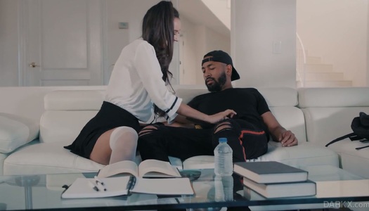 Charming brunette with dimples Eliza Ibarra goes black for the first time porn pics