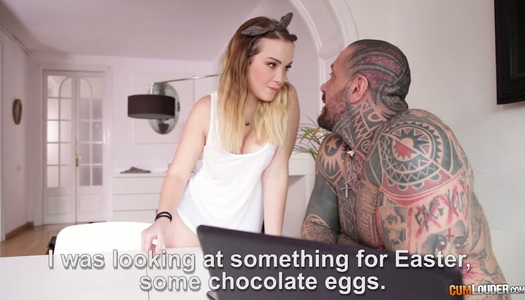 Tattooed huge dude fucks Venezuelan hot blooded babe Paola Guerra porn pics