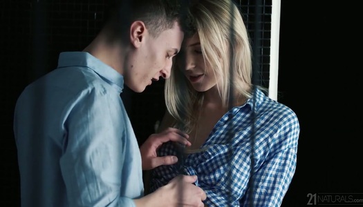 Skinny blond girlfriend Amber B is impaled on a massive thick dong porn pics