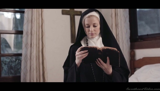 Sinful lesbian nun Mona Wales is licking and finger fucking juicy pussy porn pics