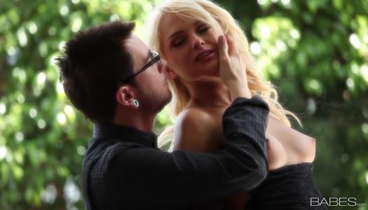 Hot blonde Ivana Sugar tempting the shy guy porn pics