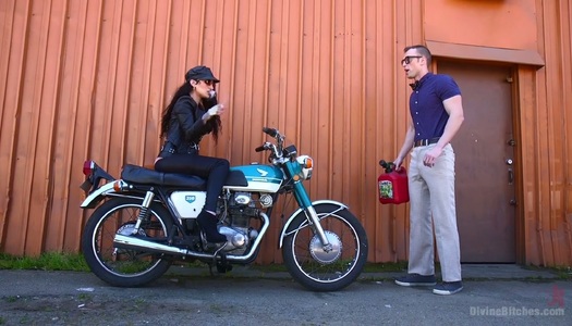 Smoking slut in ripped fishnets Arabelle Raphael bangs anal hole of one kinky dude porn pics