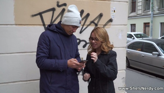 Nerdy Russian girl Karry Slot is having dirty sex fun with barely known guy porn pics