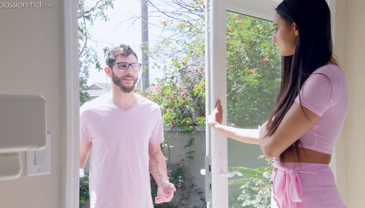 Charming babe with dimples Eliza Ibarra hooks up with kinky neighbor porn pics