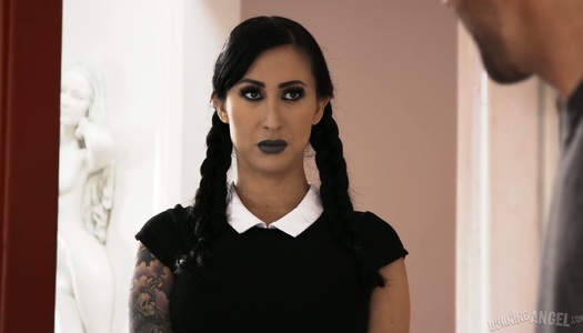 Tattooed chick Lily Lane goes wild on hard dick and gets her twat nailed porn pics