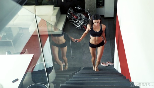 Petite brunette Kate Rich takes a shower and gets her anus slammed porn pics