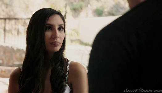 Brunette hottie Gianna Dior is cheating on her man with bald headed neighbor porn pics