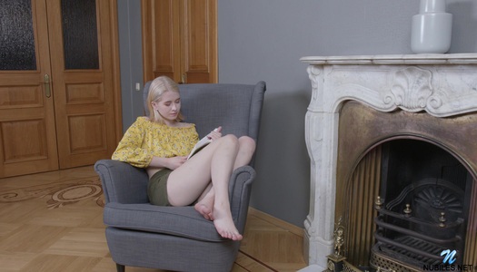 Blondie with small ninnies Clockwork Viktoria is playing with tight pussy porn pics