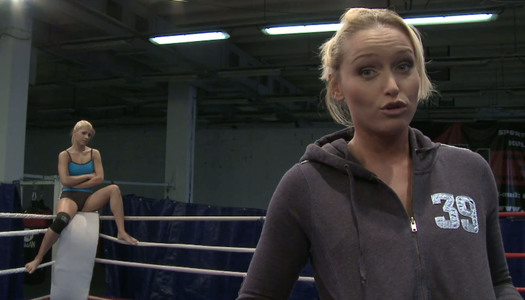 Kathia Nobili and Brandy Smile fighting in the ring porn pics