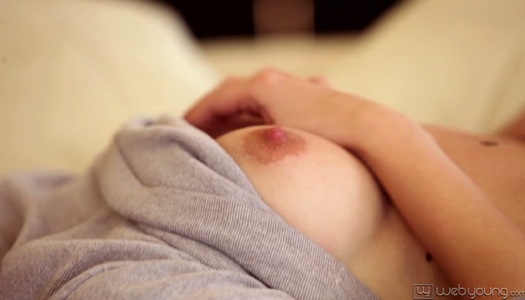 Svelte pale skin cutie masturbates in doggy pose porn pics