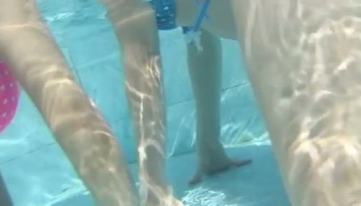 Playful BBW babe Hitomi Tanaka has fun in swimming pool porn pics