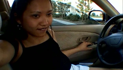 Thai bitch is ready to suck a cock right in the car porn pics
