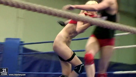 Clash of the pussies on he boxing ring with horny slut  Alexa Wild porn pics