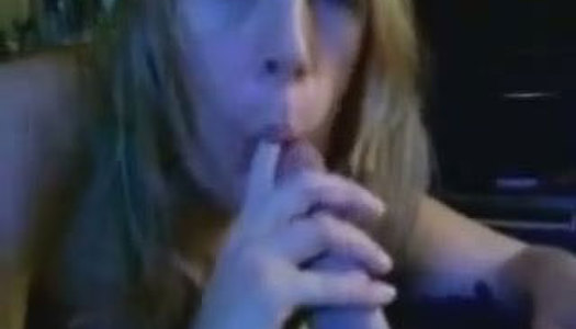 Lovely blonde girlfriend gives blowjob on private sex video porn pics