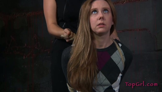 Ugly stupid chick Chloe Parker gets tied up while sitting on the chair porn pics