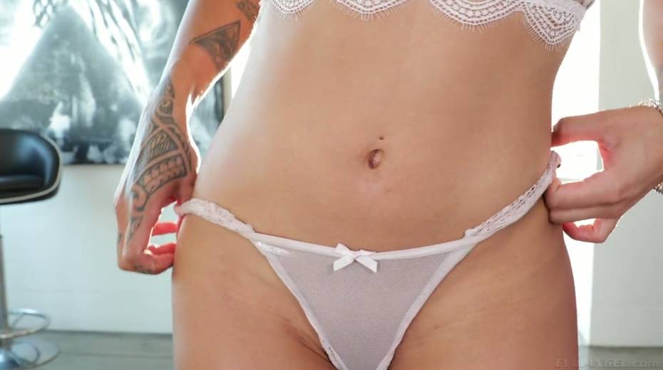 Sassy tattooed hoe Amia Miley shows her stunning body and gets her pussy sl...